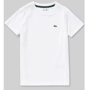 Lacoste classic crew neck t-shirt boys size 14 white with logo